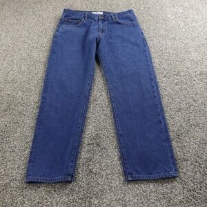 Peter Manning Jeans Mens 34X28 Dark Blue Denim Pants Classic Fit Straight Preppy